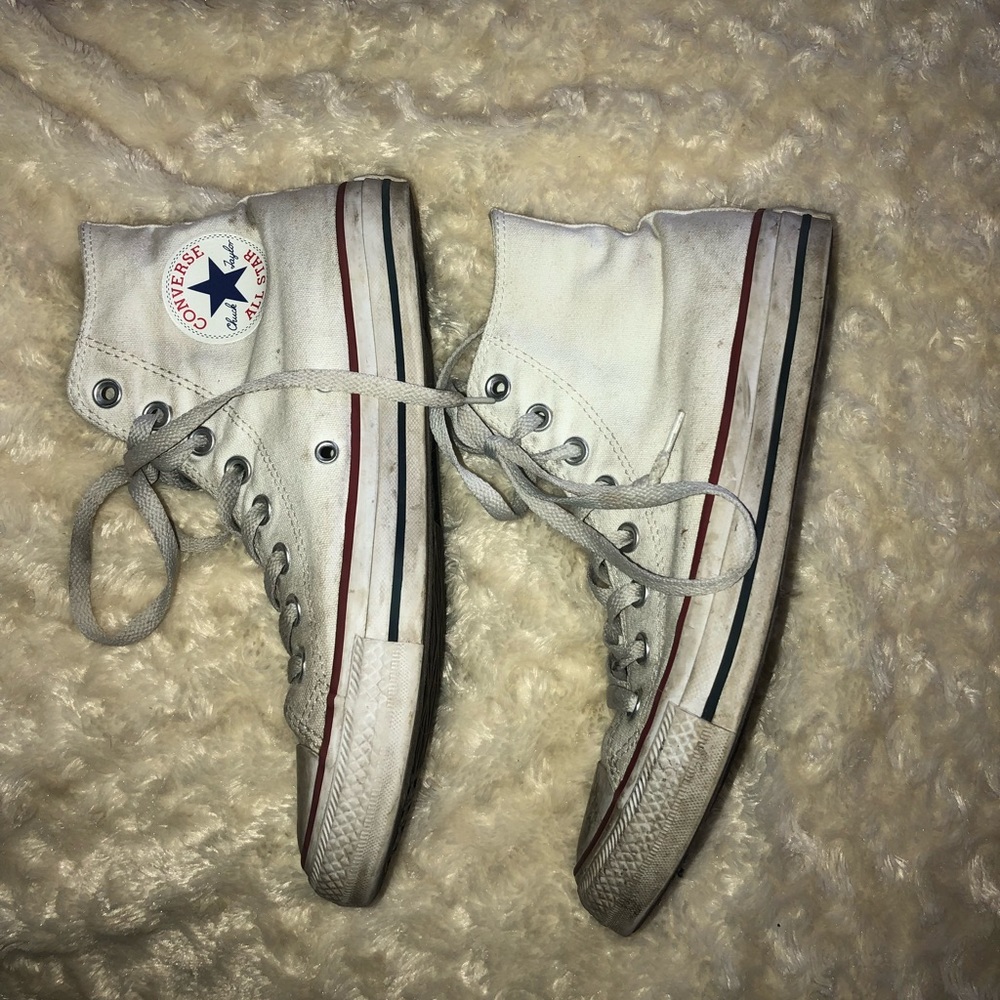 High top white converse sneakers